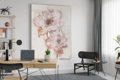 XXL Öl Gemälde 'Rosa Blütenpaar' | Handgemaltes Unikat
