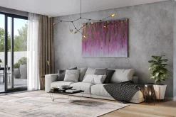 XXL Öl Gemälde 'Rosy Thoughts in Gold' | Handgemaltes Unikat