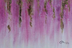 XXL Öl Gemälde 'Rosy Thoughts in Gold' | Handgemaltes Unikat