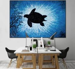 XXL Öl Gemälde 'Sam, the Turtle' | Handgemaltes Unikat