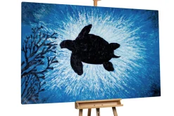 XXL Öl Gemälde 'Sam, the Turtle' | Handgemaltes Unikat