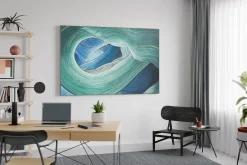 XXL Öl Gemälde 'Schimmernde Welle' | Handgemaltes Unikat
