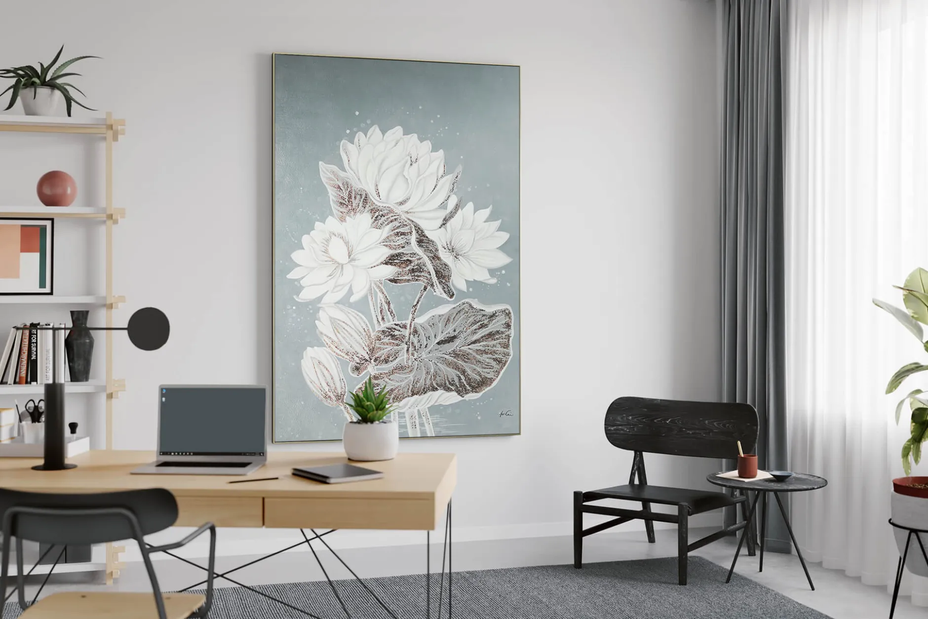 XXL Öl Gemälde 'Schwanenblüte' | Handgemaltes Unikat