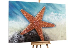 XXL Öl Gemälde 'Seestern am Meer' | Handgemaltes Unikat