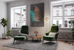 XXL Öl Gemälde 'Shimmering Fern' | Handgemaltes Unikat