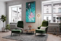 XXL Öl Gemälde 'Shimmering Octopus' | Handgemaltes Unikat