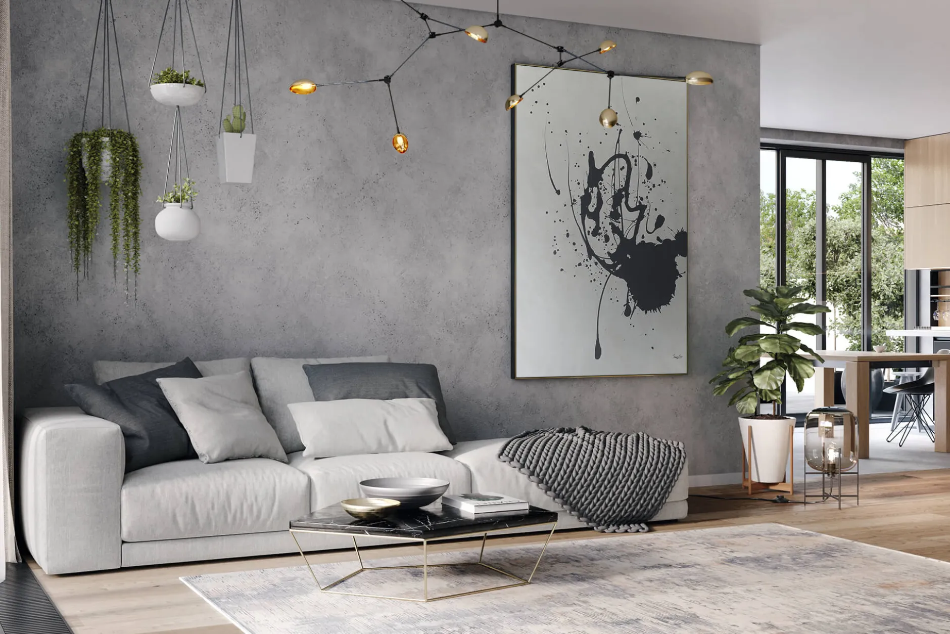 XXL Öl Gemälde 'Silver Signs' | Handgemaltes Unikat