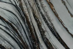 XXL Öl Gemälde 'Silver Streams' | Handgemaltes Unikat