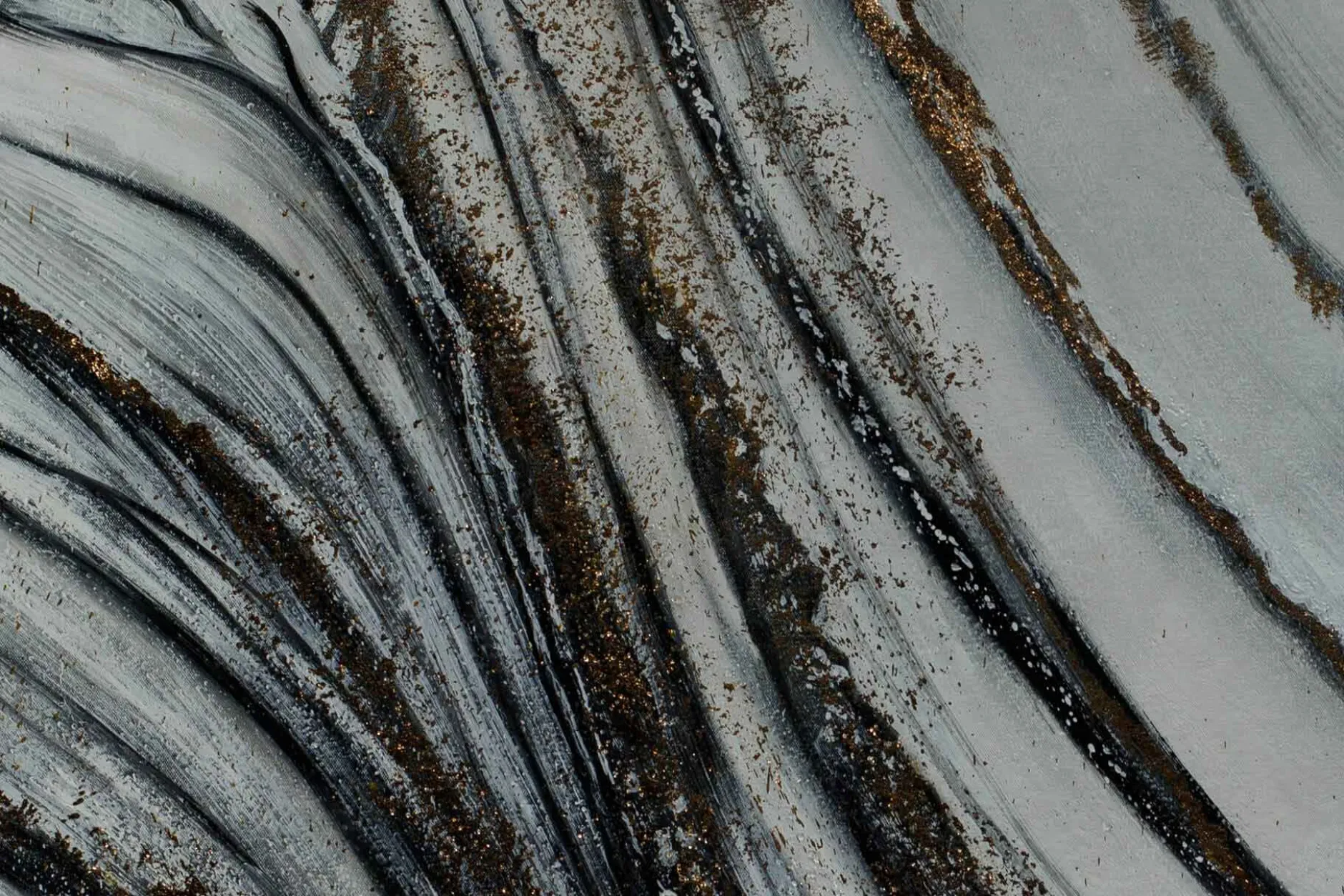 XXL Öl Gemälde 'Silver Streams' | Handgemaltes Unikat