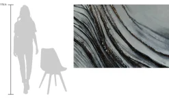 XXL Öl Gemälde 'Silver Streams' | Handgemaltes Unikat