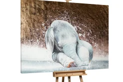 XXL Öl Gemälde 'Sleepy Elephant' | Handgemaltes Unikat