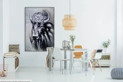XXL Öl Gemälde 'Snow-covered Bison' | Handgemaltes Unikat