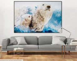 XXL Öl Gemälde 'Spectacle of Bears' | Handgemaltes Unikat