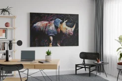 XXL Öl Gemälde 'Stolzes Rhino' | Handgemaltes Unikat