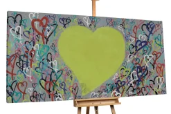 XXL Öl Gemälde 'Strong Heart' | Handgemaltes Unikat