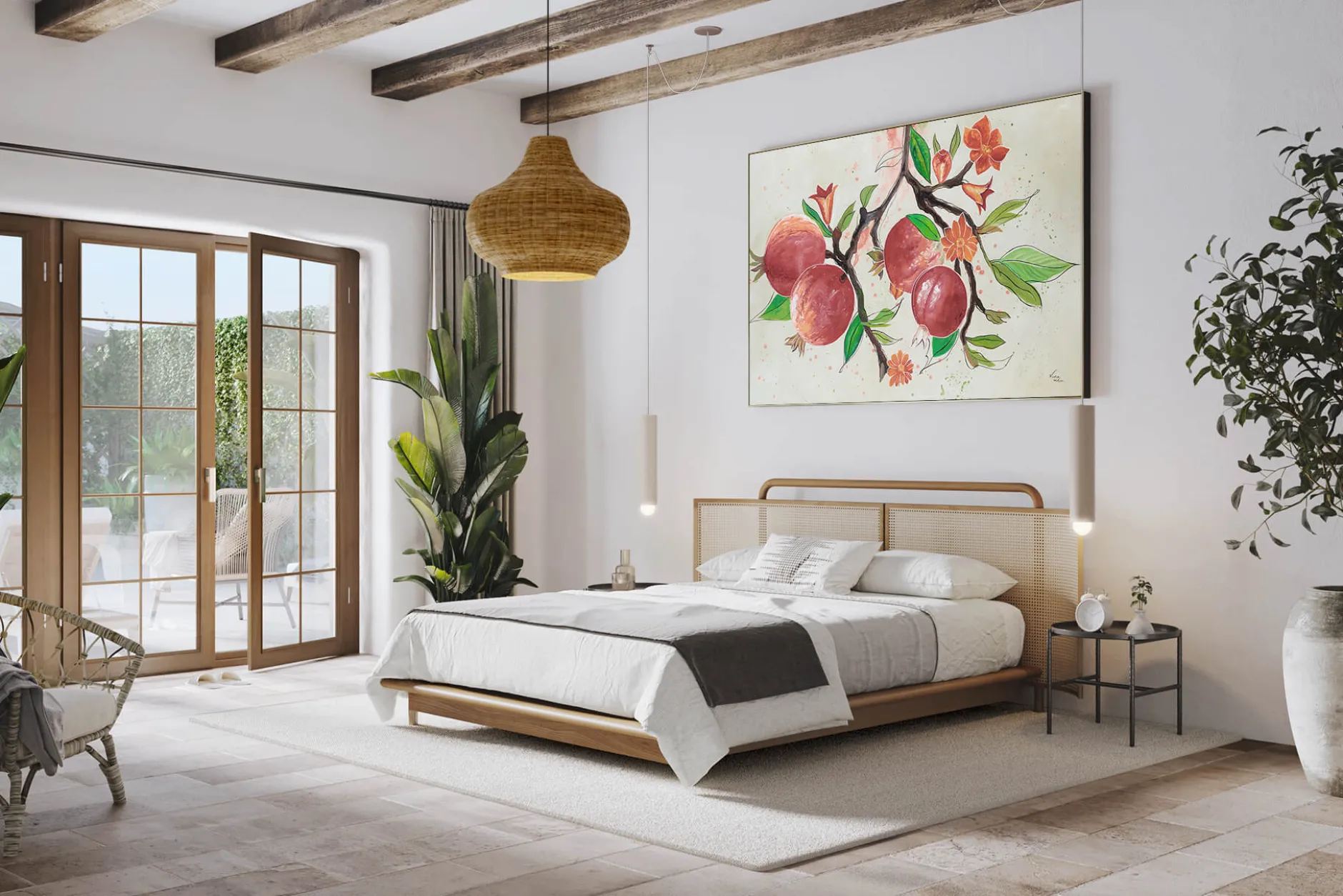 XXL Öl Gemälde 'Summer Pomegranate' | Handgemaltes Unikat