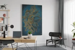 XXL Öl Gemälde 'Sunflower Engraving' | Handgemaltes Unikat