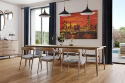 XXL Öl Gemälde 'Sunset over London' | Handgemaltes Unikat
