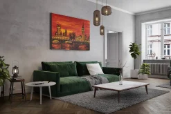 XXL Öl Gemälde 'Sunset over London' | Handgemaltes Unikat