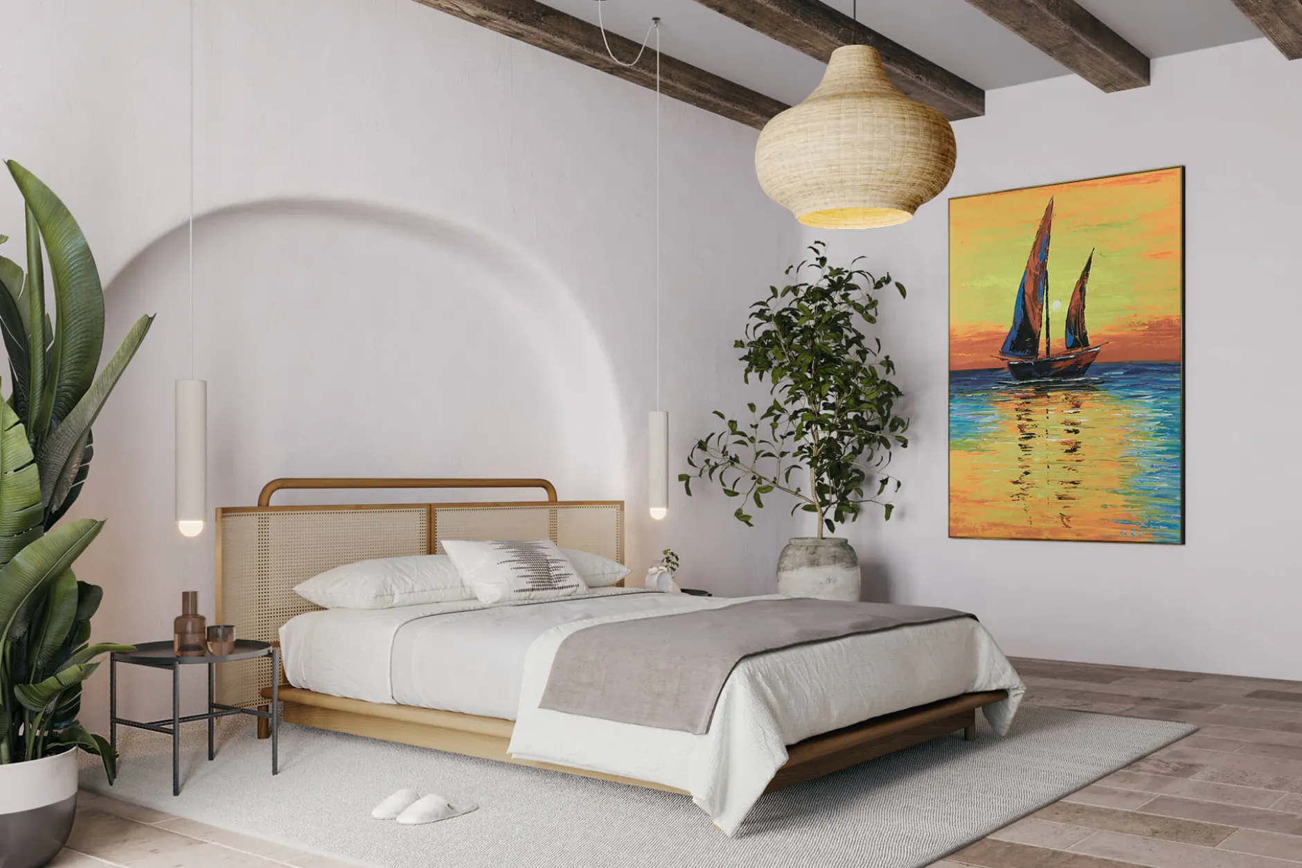 XXL Öl Gemälde 'Sunset Sailing' | Handgemaltes Unikat