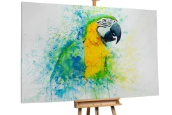 XXL Öl Gemälde 'Talking parrot' | Handgemaltes Unikat