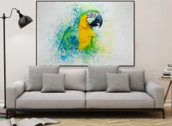 XXL Öl Gemälde 'Talking parrot' | Handgemaltes Unikat