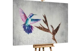 XXL Öl Gemälde 'Tanz des Kolibris' | Handgemaltes Unikat
