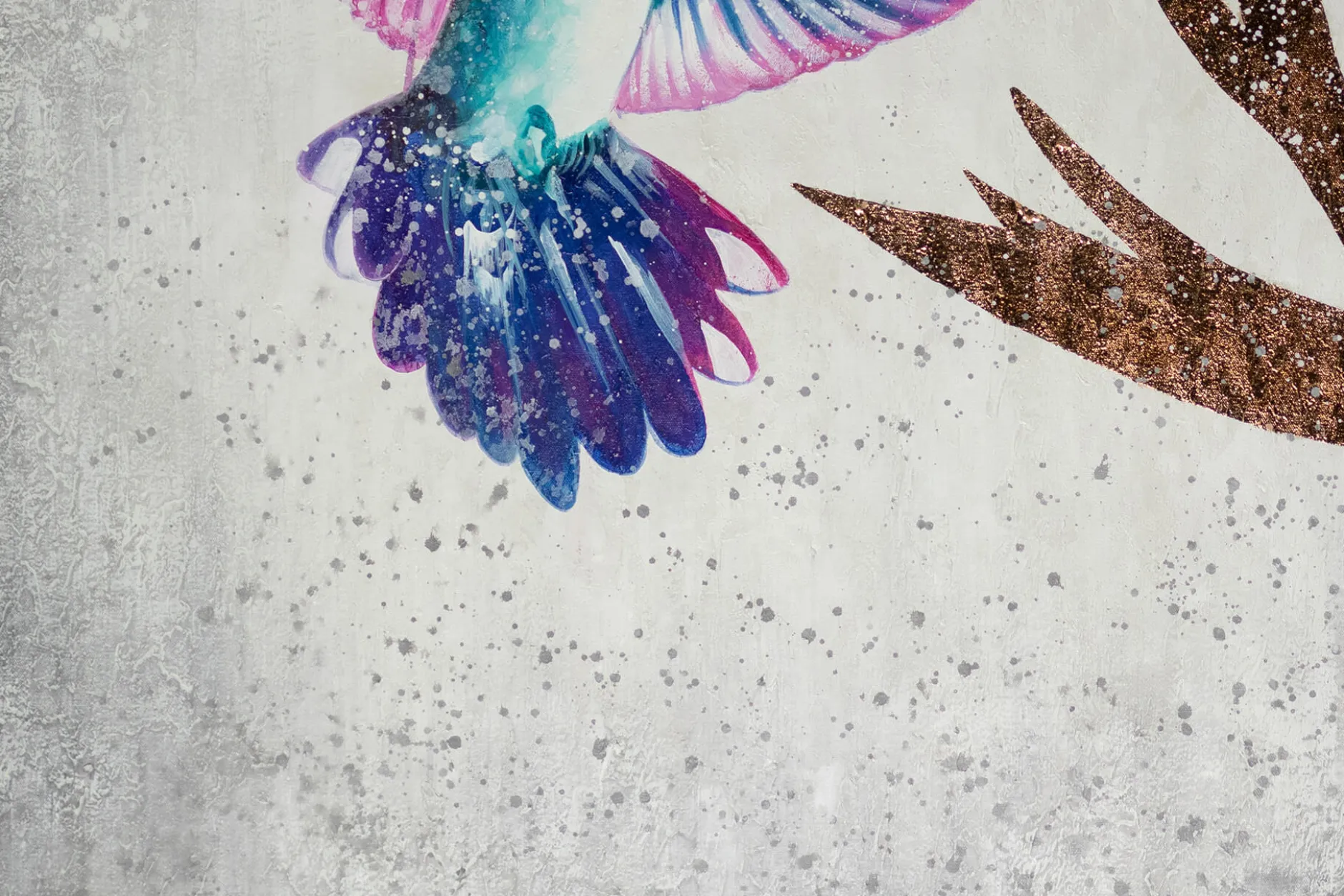 XXL Öl Gemälde 'Tanz des Kolibris' | Handgemaltes Unikat