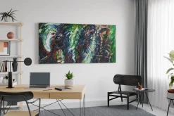 XXL Öl Gemälde 'The Rain Outside My Window' | Handgemaltes Unikat