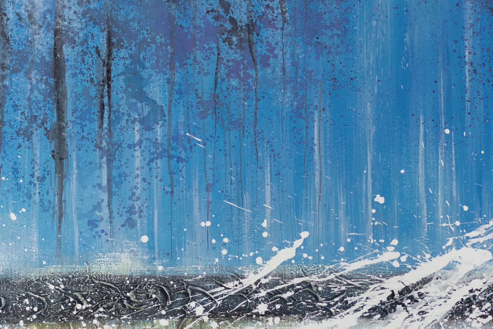 XXL Öl Gemälde 'Topview Beach' | Handgemaltes Unikat
