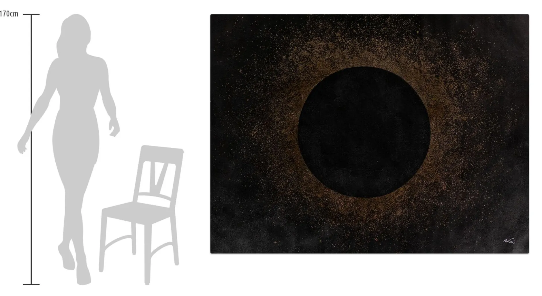 XXL Öl Gemälde 'Totale Eclipse' | Handgemaltes Unikat
