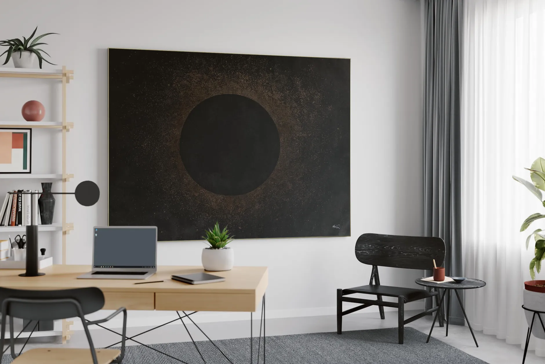 XXL Öl Gemälde 'Totale Eclipse' | Handgemaltes Unikat