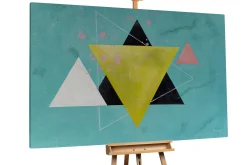 XXL Öl Gemälde 'Triangle Mystery' | Handgemaltes Unikat