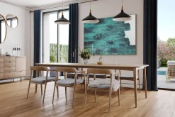 XXL Öl Gemälde 'Türkiser See' | Handgemaltes Unikat