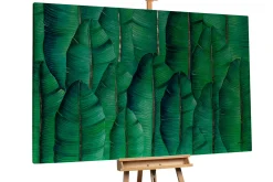 XXL Öl Gemälde 'Tropical Banana Leaves' | Handgemaltes Unikat