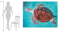 XXL Öl Gemälde 'Turquoise Turtle' | Handgemaltes Unikat