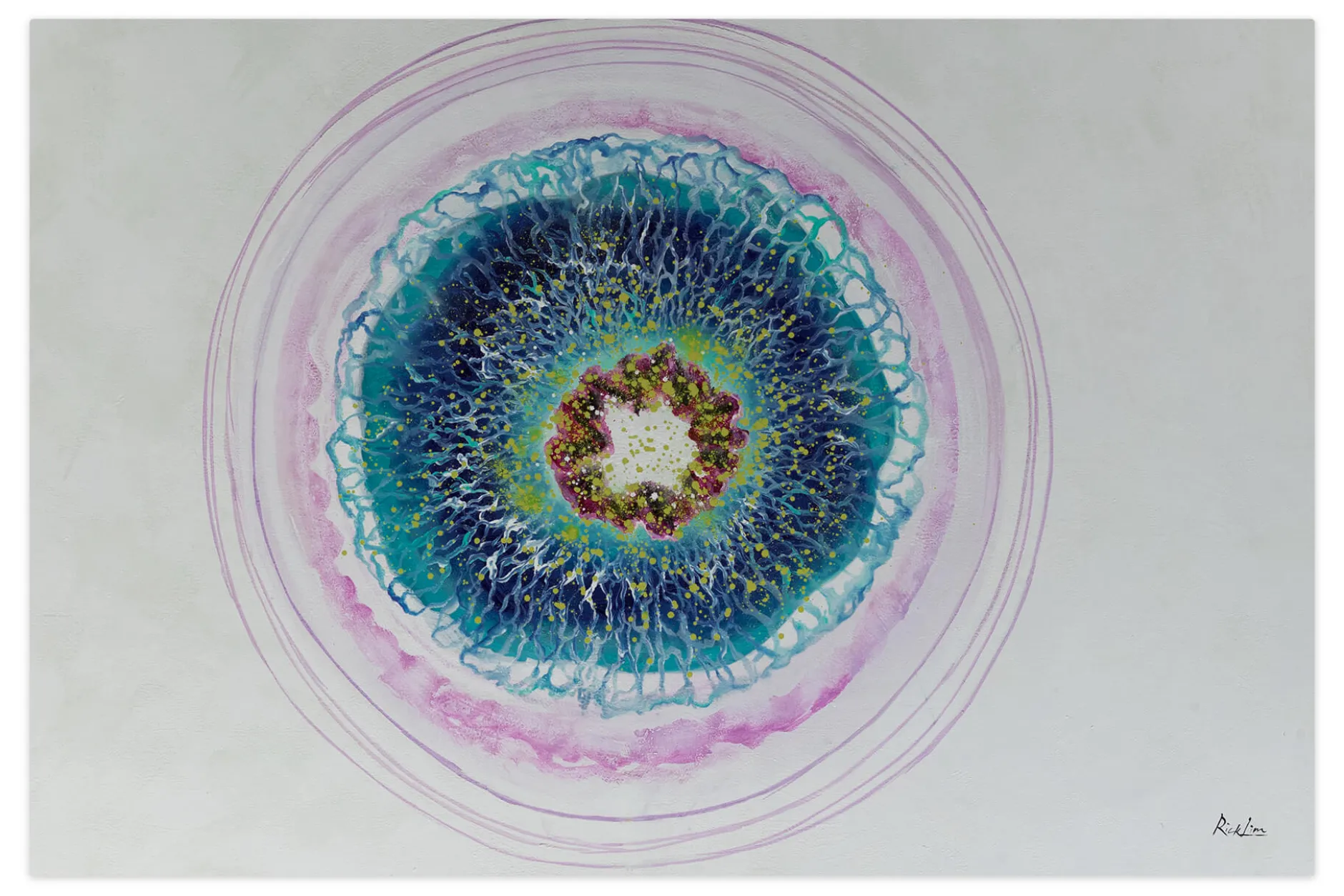 XXL Öl Gemälde 'Universe of Jellyfish' | Handgemaltes Unikat