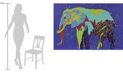 XXL Öl Gemälde 'Verharrender Elefant' | Handgemaltes Unikat