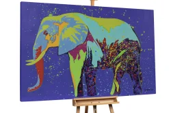 XXL Öl Gemälde 'Verharrender Elefant' | Handgemaltes Unikat