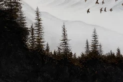 XXL Öl Gemälde 'Verschneite Berge' | Handgemaltes Unikat