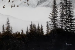 XXL Öl Gemälde 'Verschneite Berge' | Handgemaltes Unikat