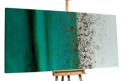 XXL Öl Gemälde 'Vertical Turquoise' | Handgemaltes Unikat