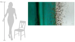 XXL Öl Gemälde 'Vertical Turquoise' | Handgemaltes Unikat
