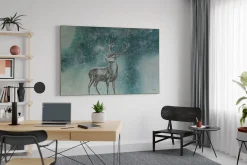 XXL Öl Gemälde 'Verzauberter Hirsch' | Handgemaltes Unikat
