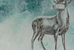 XXL Öl Gemälde 'Verzauberter Hirsch' | Handgemaltes Unikat