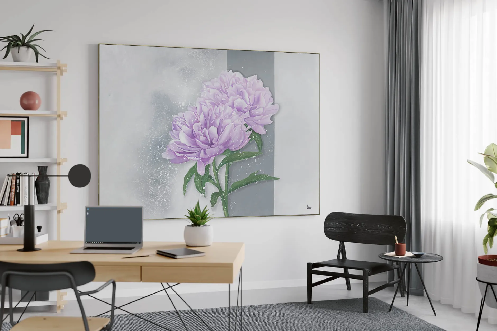 XXL Öl Gemälde 'Violette Eleganz' | Handgemaltes Unikat