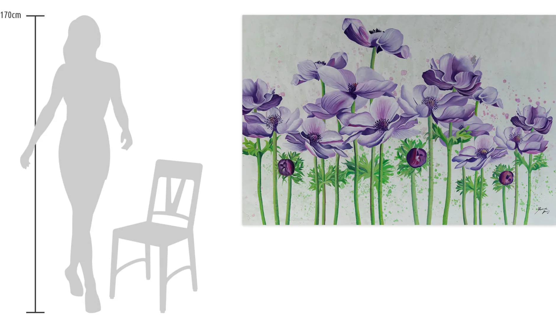 XXL Öl Gemälde 'Violettes Ensemble' | Handgemaltes Unikat