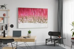 XXL Öl Gemälde 'White Earth, Red Rain' | Handgemaltes Unikat