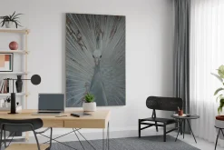 XXL Öl Gemälde 'White Peacock' | Handgemaltes Unikat