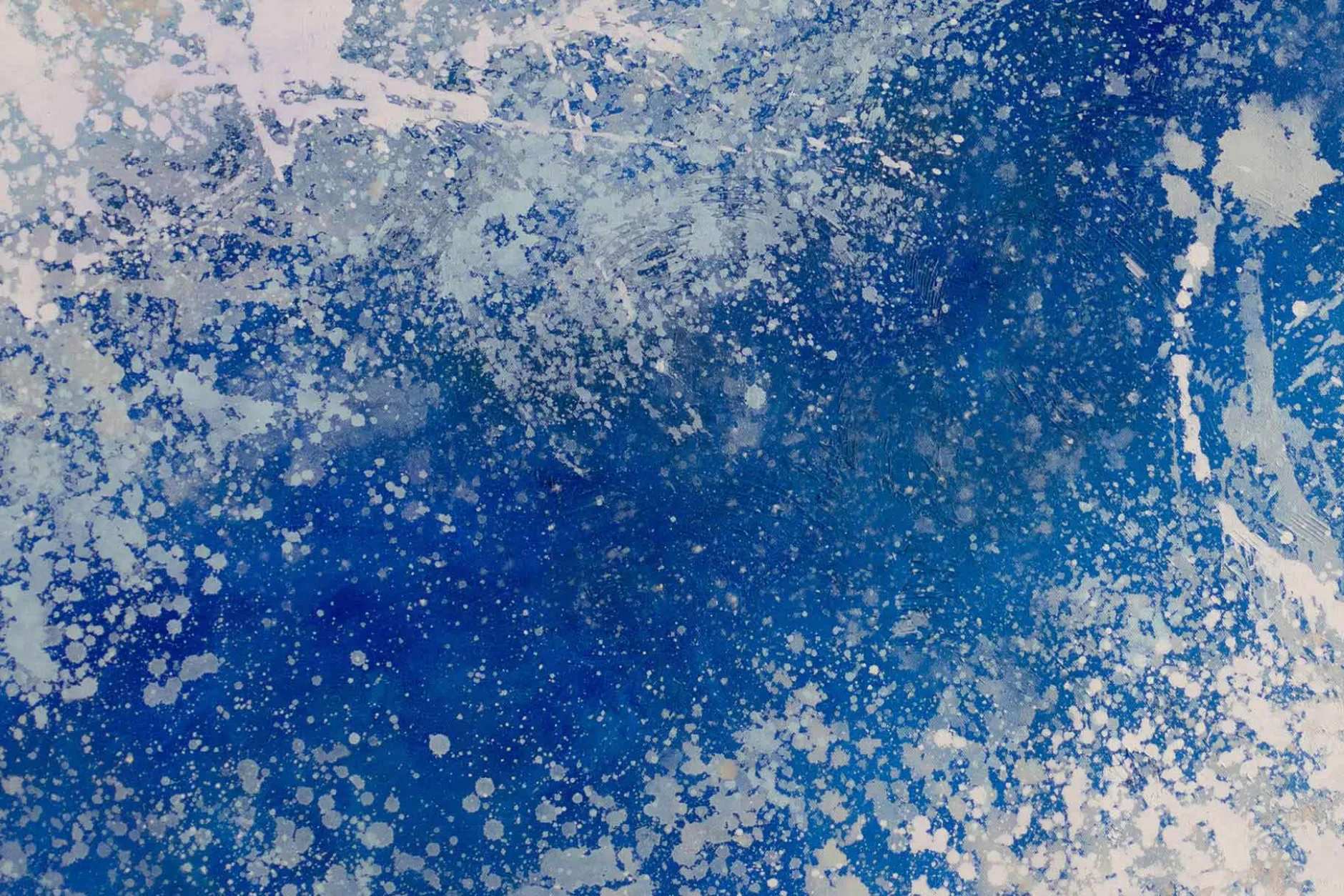 XXL Öl Gemälde 'Winterlicher Eisfluss' | Handgemaltes Unikat